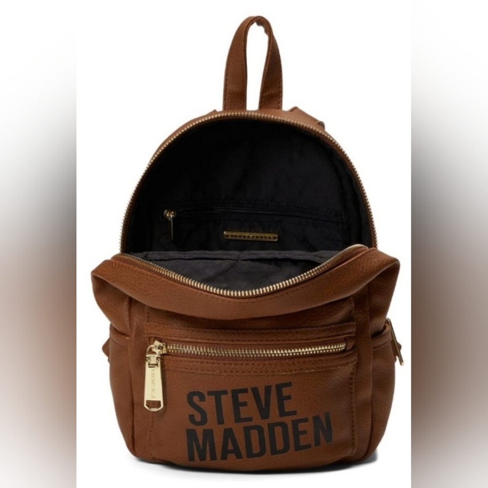 Steve Madden Camel Leather Backpack - Picture 6 of 7